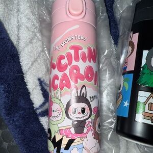 La Bubu Pink and White Cartoon Thermos NEW IN BOX